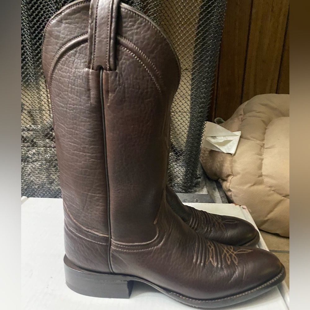 Carter's Handmade Boots Men's Chocolate Buffalo Leather Boots Leather with box